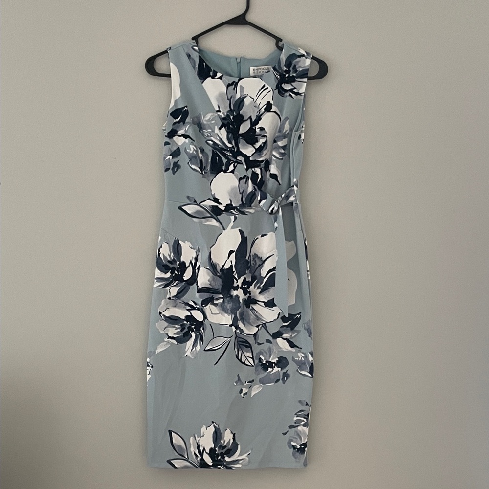 Enfocus Studio Floral Midi Dress -‎ Blue and White